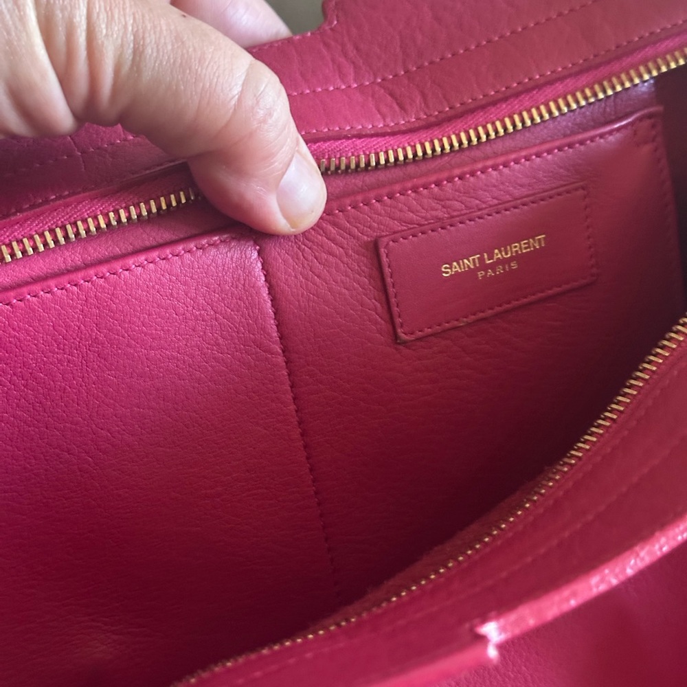 Saint Laurent Red Satchel with Gold Hardware - Picture 11 of 11